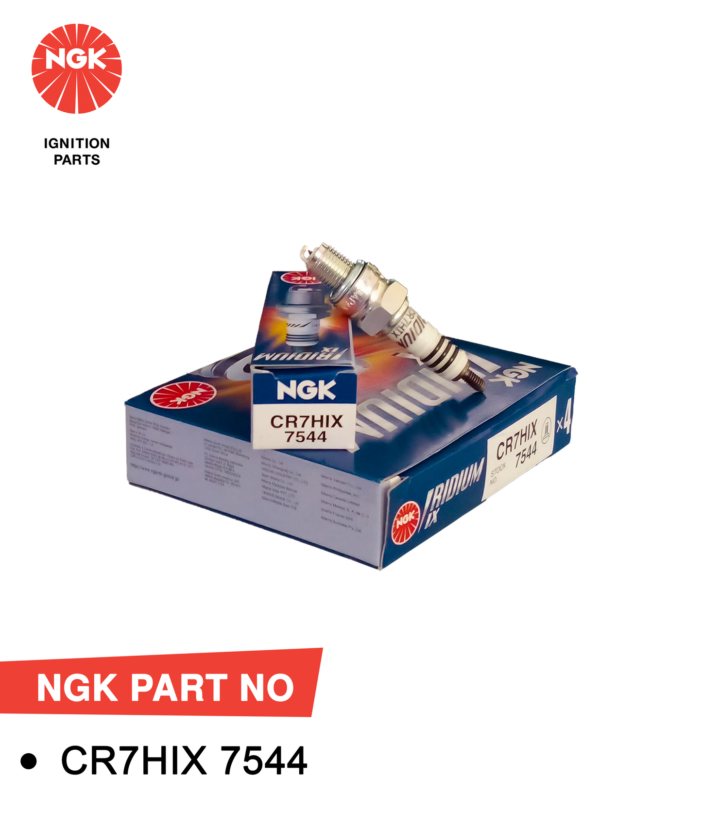 NGK Spark Plug CR7H-IX IRIDIUM Japan (for CDI-70 Honda, Suzuki-70, and All CD-70 China Models Motorcycle)