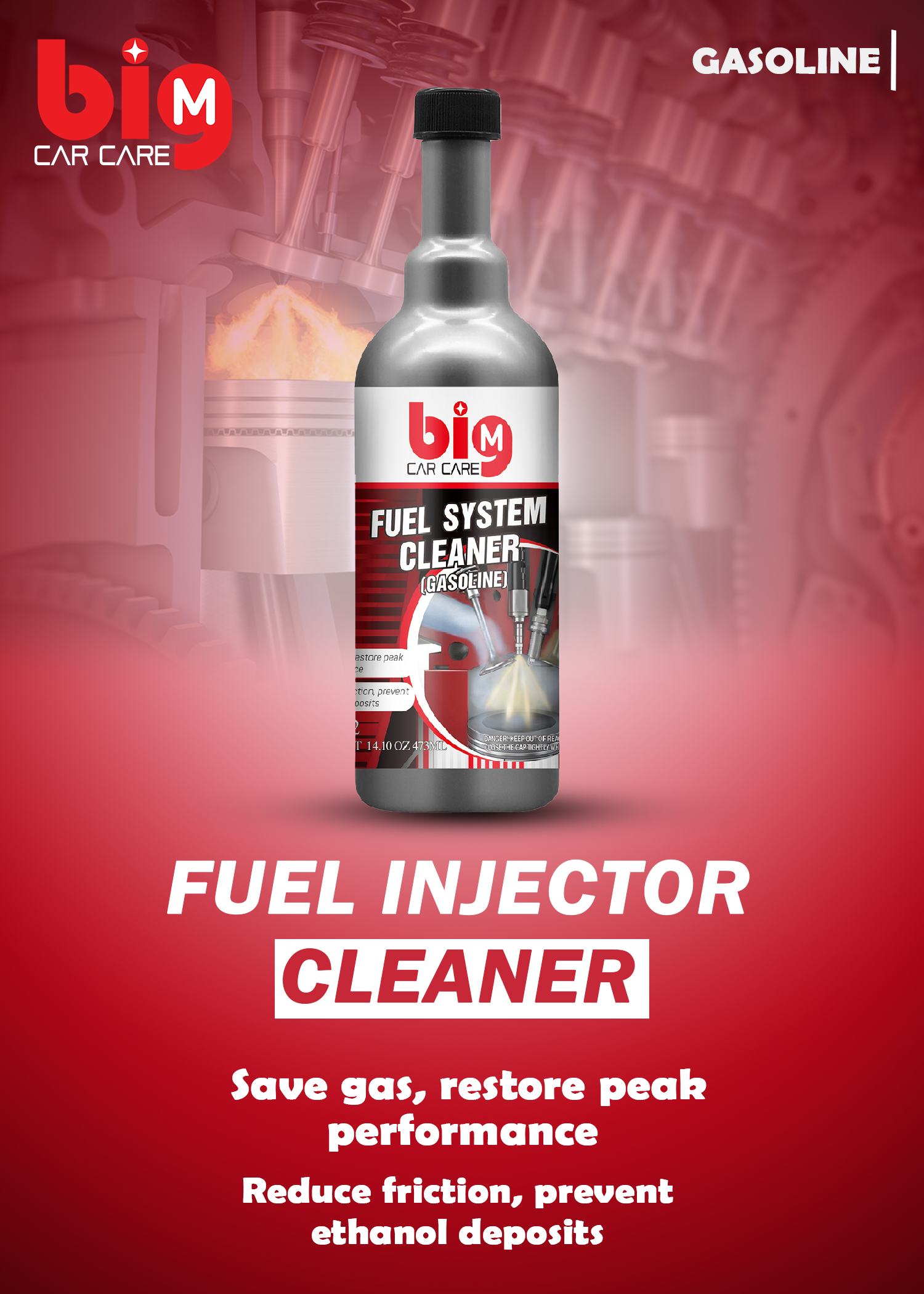 BIG-M Fuel System Cleaner  (473ml) CARSCAREMALL