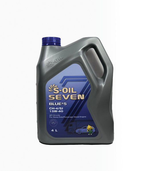S-Oil 7 BLUE # 5 CH-4/SJ Heavy Quality Heavy Duty 15W-40 - CARSCAREMALL