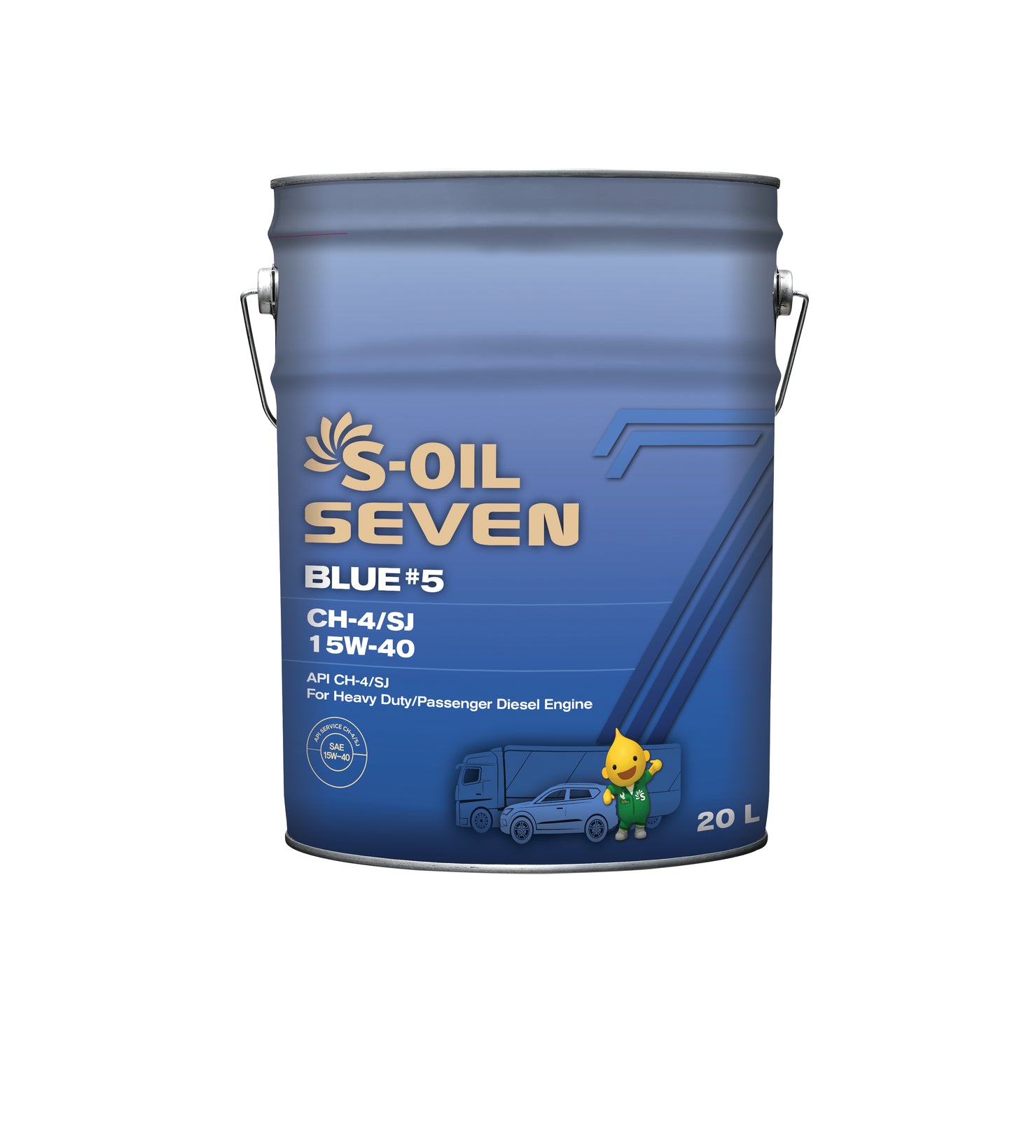 S-Oil 7 BLUE # 5 CH-4/SJ Heavy Quality Heavy Duty 15W-40 - CARSCAREMALL