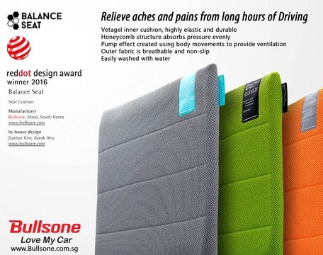 Car Seat Cushion Bullsone Car Care Balance Seat Cushion- Size M