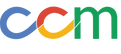 Colorful logo with the letters 'ccm' in blue, red, yellow, and green on a white background