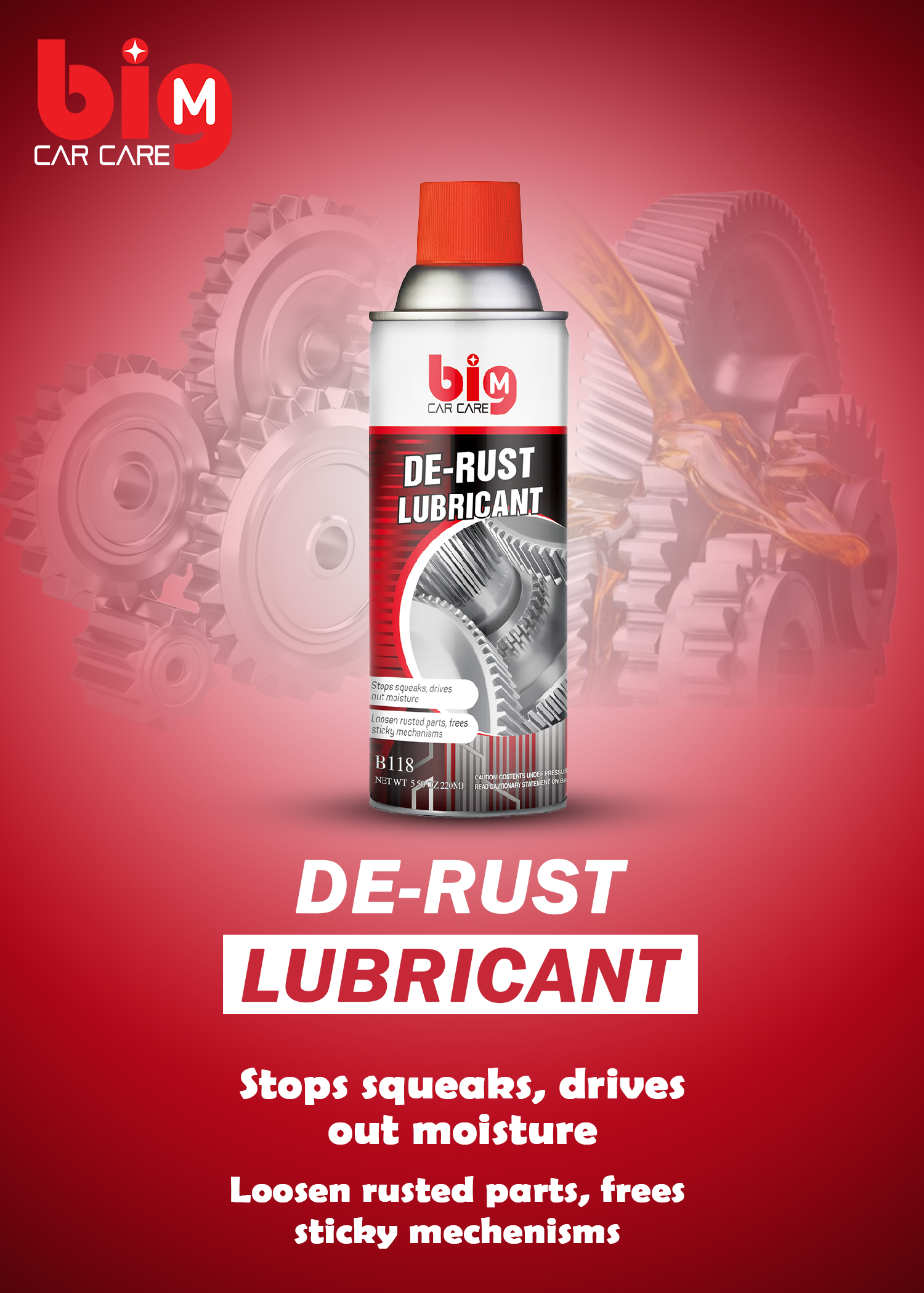 BIG-M De-Rust Lubricant (220ml) CARSCAREMALL
