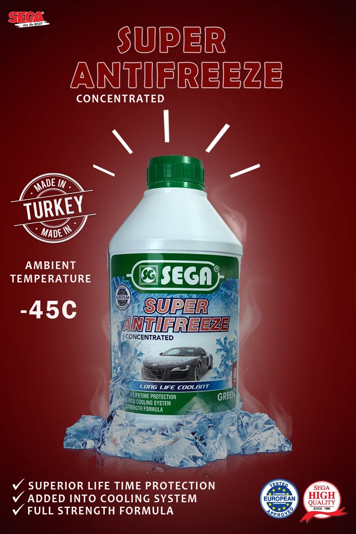 Sega Super Anti Freeze Coolant Green Color Concentrated 1L CARSCAREMALL