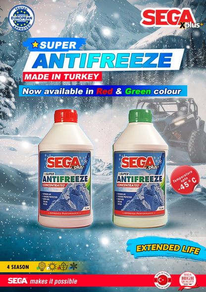 Sega Super Anti Freeze Coolant Red & Green Color Concentrated 1L CARSCAREMALL
