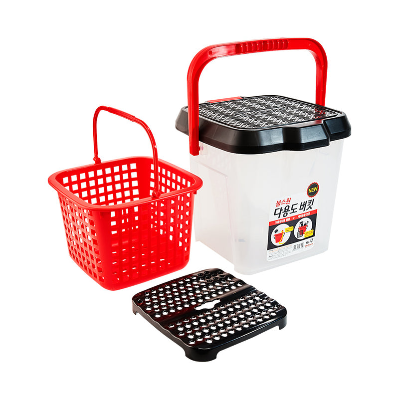 Car Wash Shampoo Bucket Red & Black - CARSCAREMALL