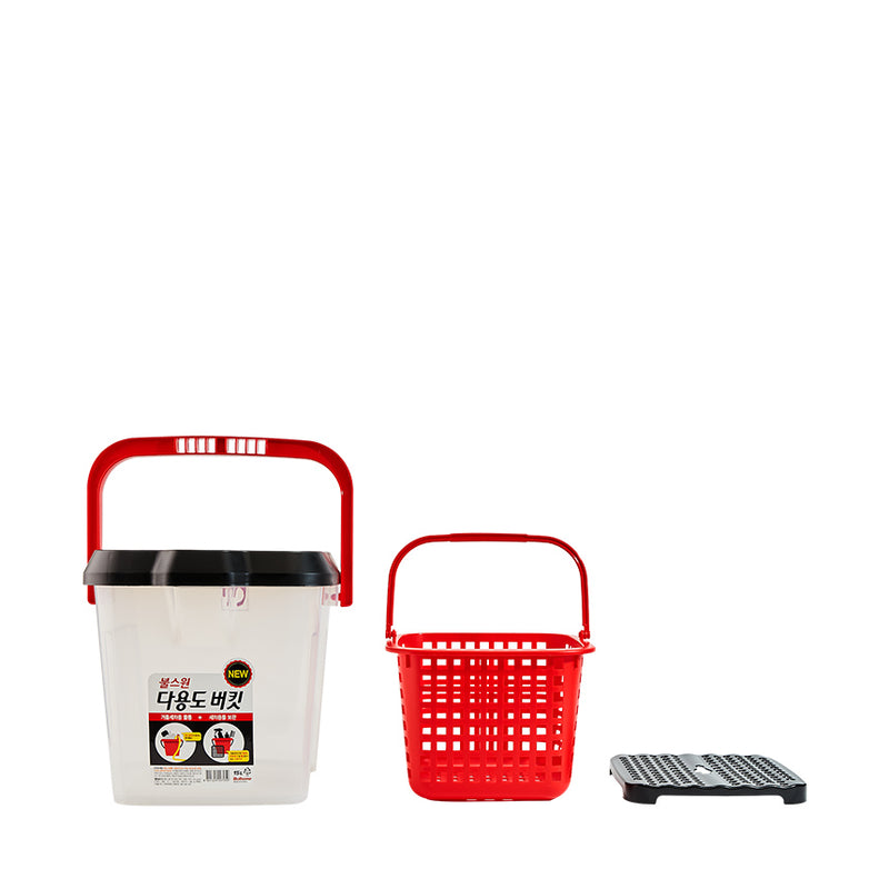 Car Wash Shampoo Bucket Red & Black - CARSCAREMALL